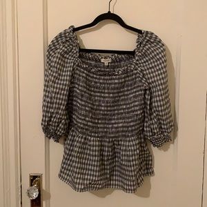 Plaid Peplum Top